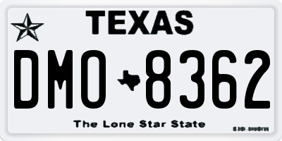 TX license plate DMO8362