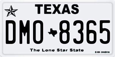 TX license plate DMO8365