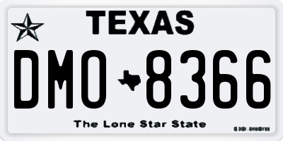 TX license plate DMO8366