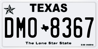 TX license plate DMO8367
