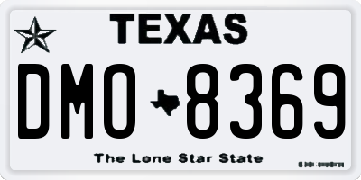 TX license plate DMO8369