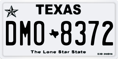 TX license plate DMO8372