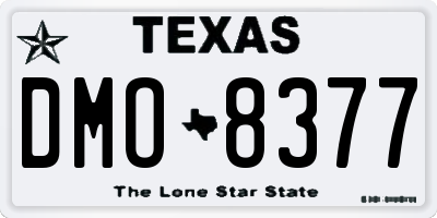 TX license plate DMO8377