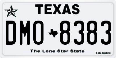 TX license plate DMO8383
