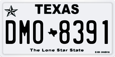 TX license plate DMO8391