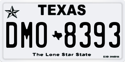 TX license plate DMO8393