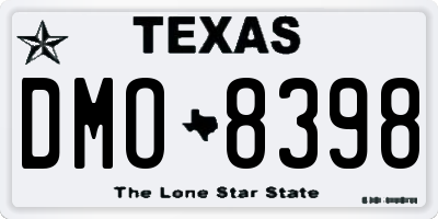 TX license plate DMO8398