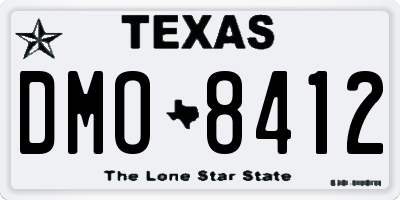 TX license plate DMO8412
