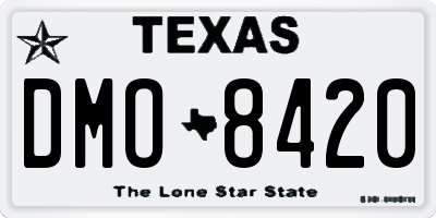 TX license plate DMO8420