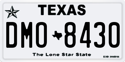 TX license plate DMO8430