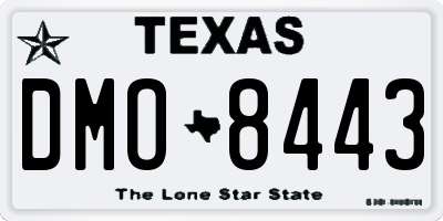 TX license plate DMO8443