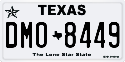 TX license plate DMO8449