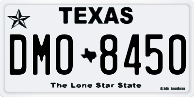 TX license plate DMO8450