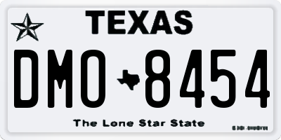 TX license plate DMO8454