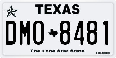 TX license plate DMO8481