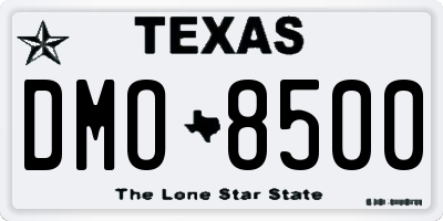TX license plate DMO8500