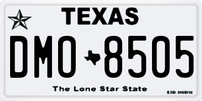 TX license plate DMO8505