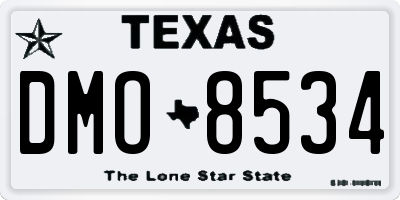 TX license plate DMO8534