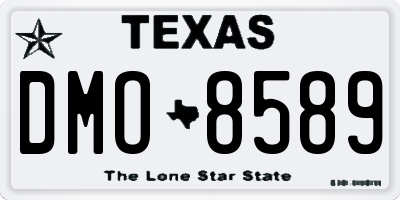 TX license plate DMO8589