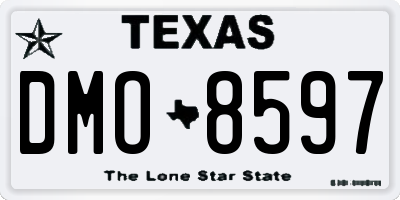 TX license plate DMO8597