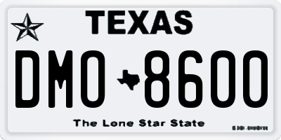 TX license plate DMO8600