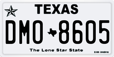 TX license plate DMO8605