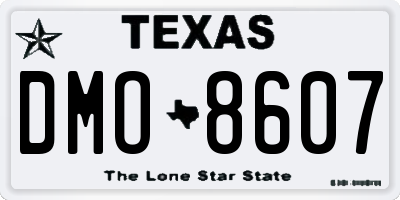 TX license plate DMO8607