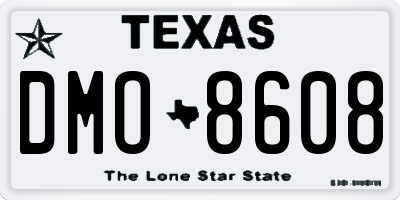 TX license plate DMO8608