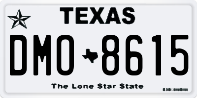 TX license plate DMO8615