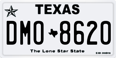 TX license plate DMO8620