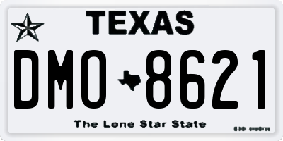 TX license plate DMO8621