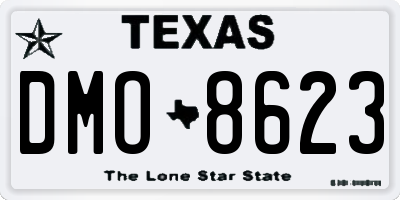 TX license plate DMO8623