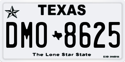 TX license plate DMO8625
