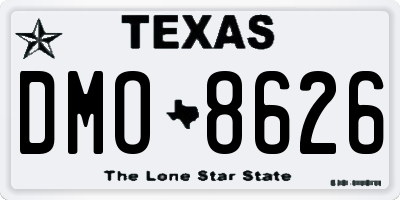 TX license plate DMO8626