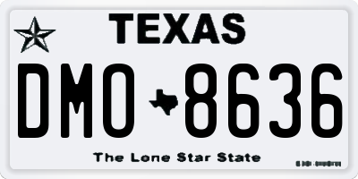TX license plate DMO8636