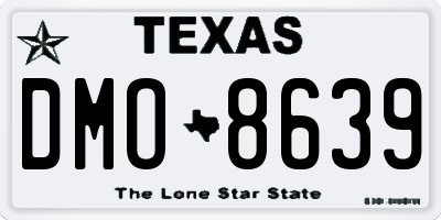 TX license plate DMO8639