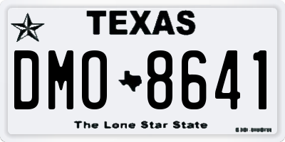 TX license plate DMO8641