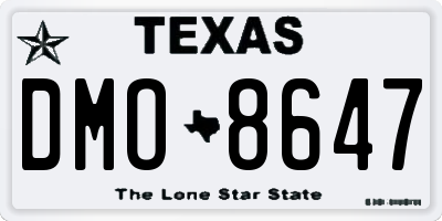 TX license plate DMO8647