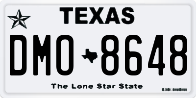 TX license plate DMO8648