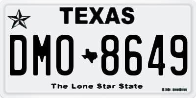 TX license plate DMO8649