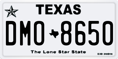 TX license plate DMO8650