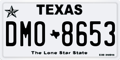 TX license plate DMO8653