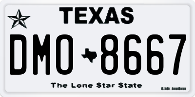 TX license plate DMO8667