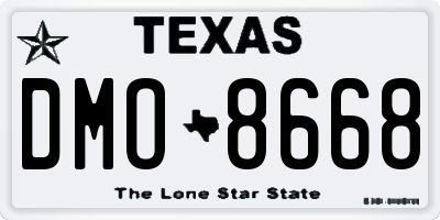 TX license plate DMO8668