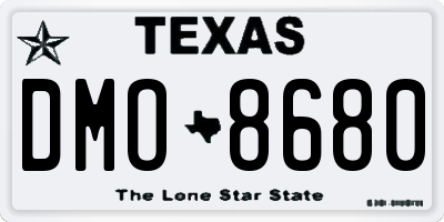 TX license plate DMO8680