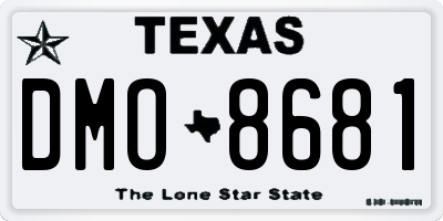 TX license plate DMO8681