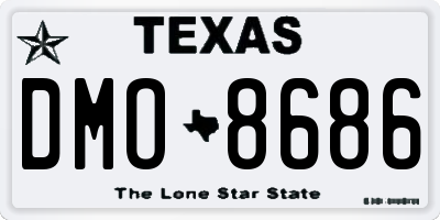 TX license plate DMO8686