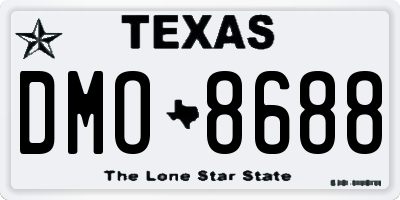 TX license plate DMO8688