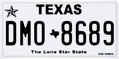 TX license plate DMO8689