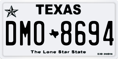TX license plate DMO8694